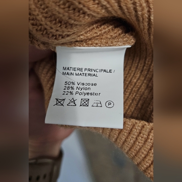 ZESICA Wrap belted Knitted Crossover bodycon mini dress in Camel. Size S NWT - Picture 13 of 13